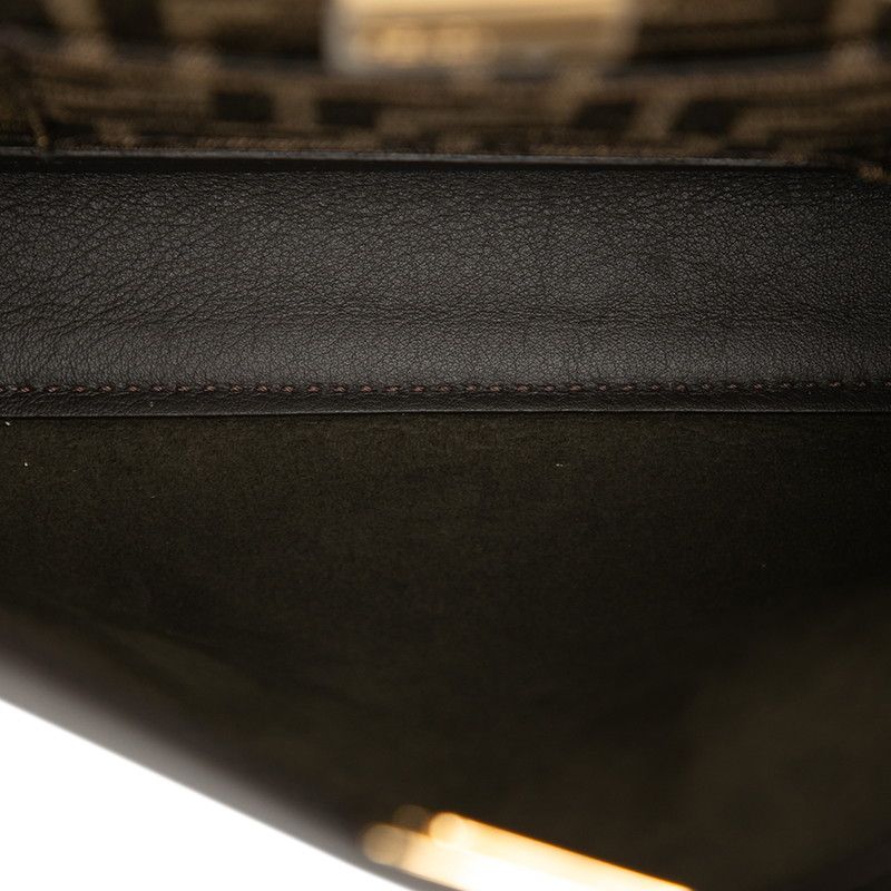 Fendi Peekaboo Mini 2-Way Shoulder Bag Dark Brown Leather — view 4