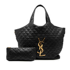 Saint Laurent Icare Maxi Shopping Quilted Tote Shoulder Bag Black Lambskin — view 7