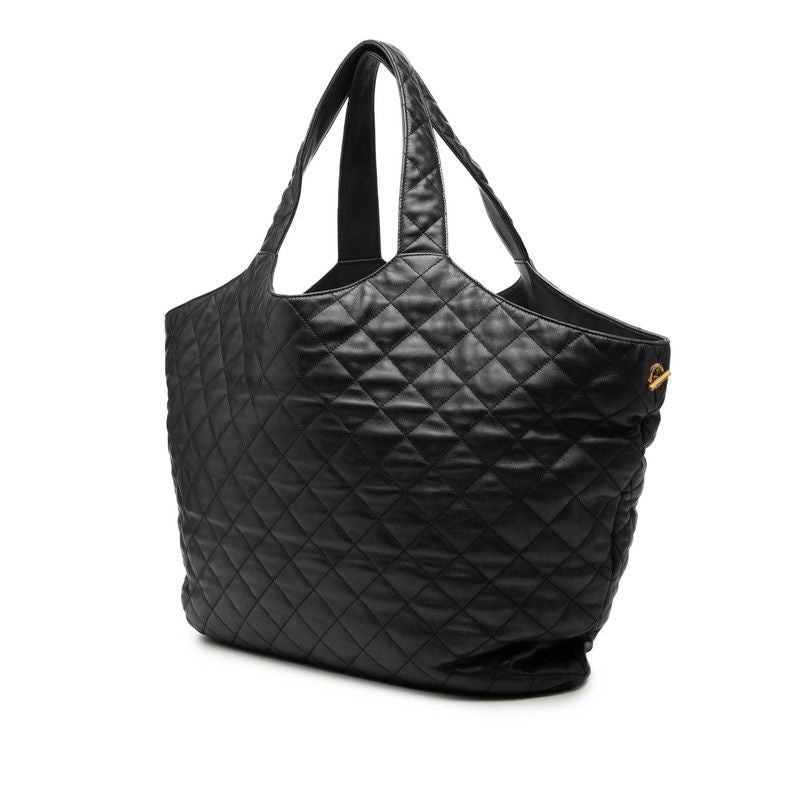 Saint Laurent Icare Maxi Shopping Quilted Tote Shoulder Bag Black Lambskin — view 2