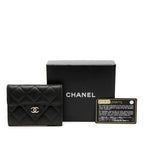 Chanel Quilted CC Logo Coin Purse Black Lambskin — view 7