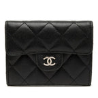 Chanel Quilted CC Logo Coin Purse Black Lambskin
