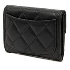Chanel Quilted CC Logo Coin Purse Black Lambskin — view 2