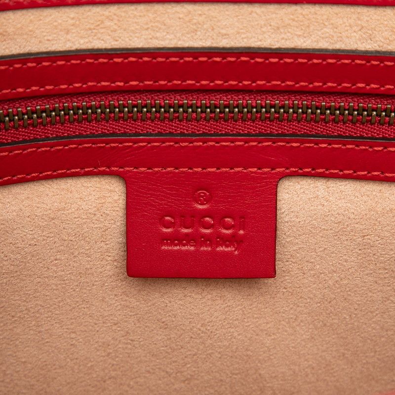 Gucci Queen Ma Galette Bee 2-Way Shoulder Bag Navy Ivory Red Pink Leather — view 5