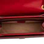 Gucci Queen Ma Galette Bee 2-Way Shoulder Bag Navy Ivory Red Pink Leather — view 4
