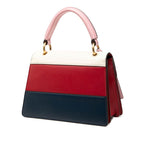 Gucci Queen Ma Galette Bee 2-Way Shoulder Bag Navy Ivory Red Pink Leather — view 2