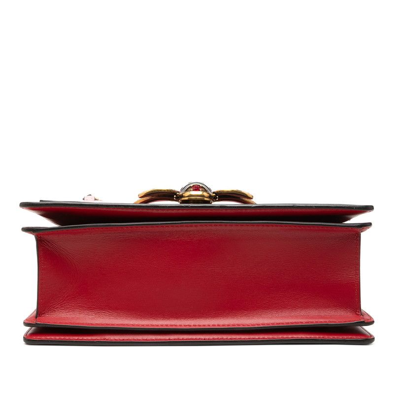 Gucci Queen Ma Galette Bee 2-Way Shoulder Bag Navy Ivory Red Pink Leather — view 3