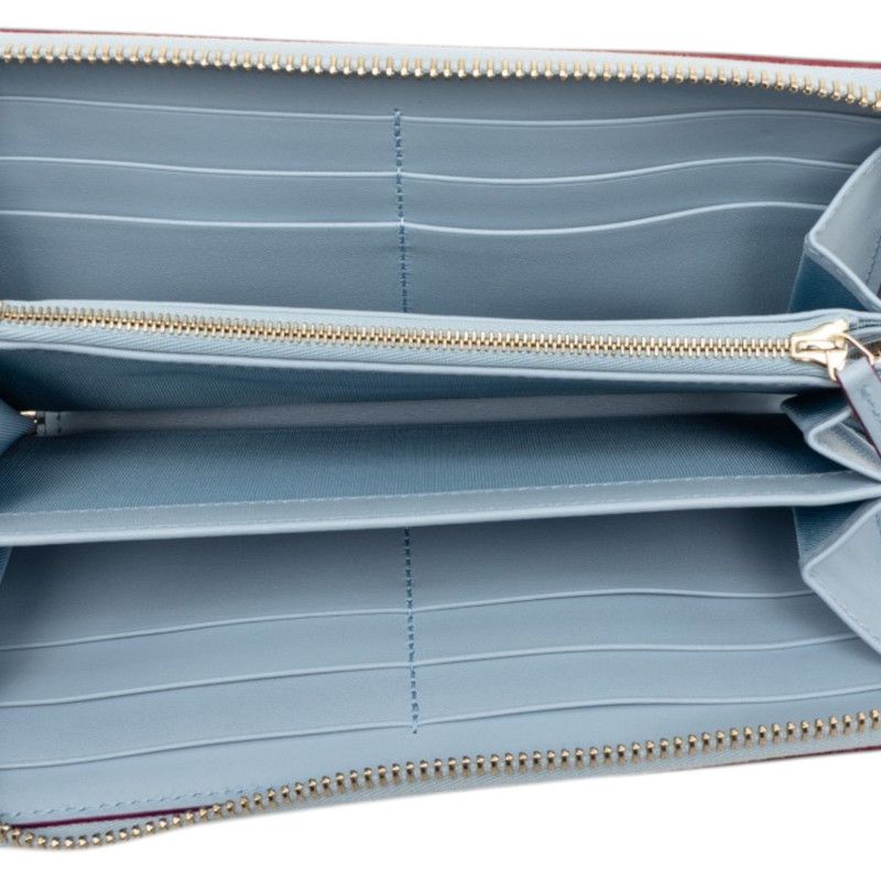 Gucci Yuko Higuchi Zip Around Wallet Blue Multicolor Leather — view 4