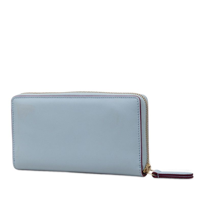 Gucci Yuko Higuchi Zip Around Wallet Blue Multicolor Leather — view 2