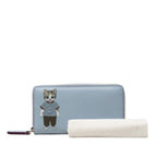 Gucci Yuko Higuchi Zip Around Wallet Blue Multicolor Leather — view 7