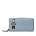 Gucci Yuko Higuchi Zip Around Wallet Blue Multicolor Leather