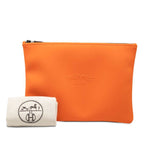 Hermes Neobain GM Pouch Clutch Orange Polyamide Elastane — view 6