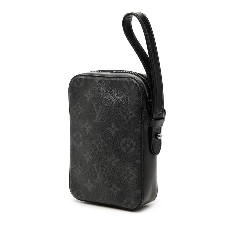 Louis Vuitton Monogram Eclipse Box Clutch Pouch Black Leather — view 2