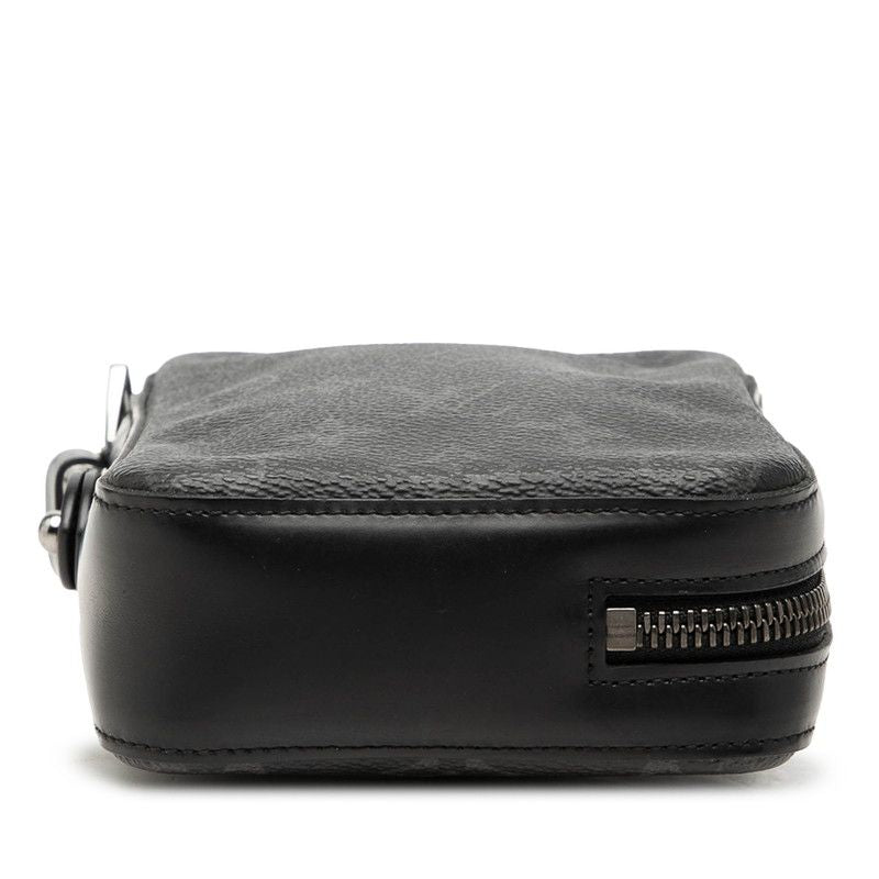 Louis Vuitton Monogram Eclipse Box Clutch Pouch Black Leather — view 3
