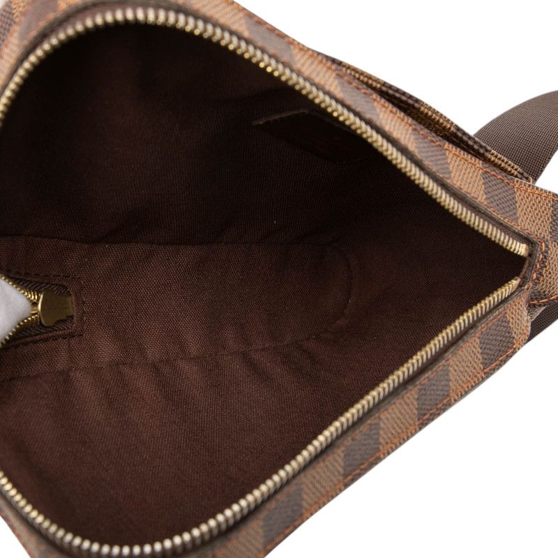 Louis Vuitton Damier Geronimos Shoulder Bag Brown Leather — view 4
