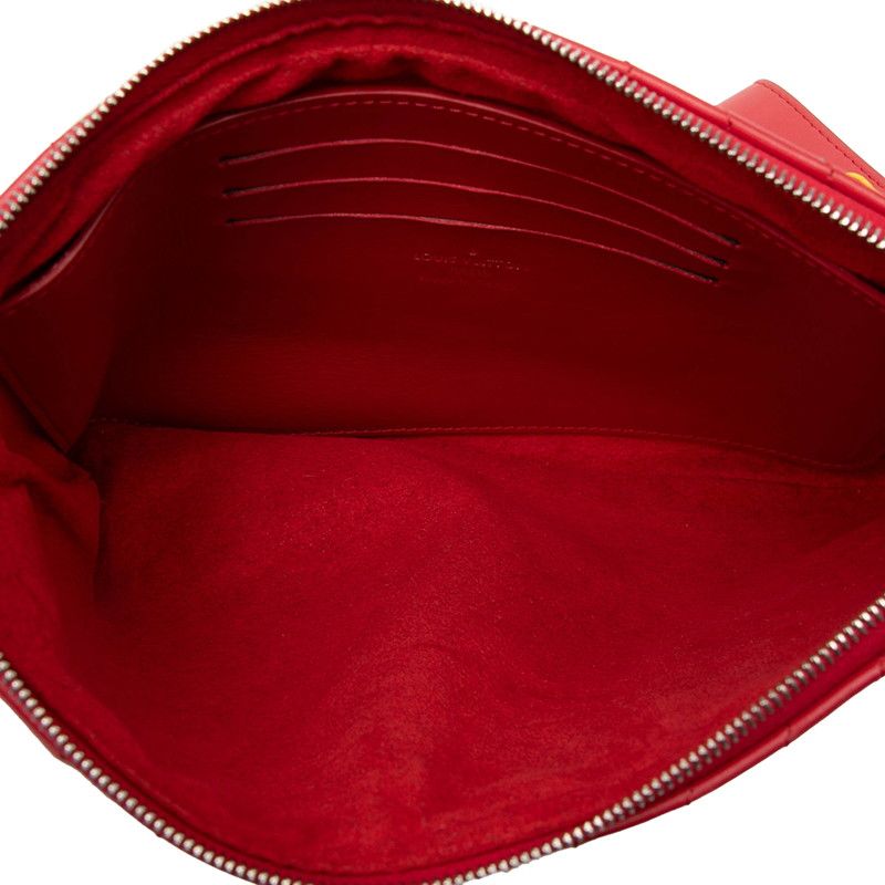 Louis Vuitton New Wave Pochette Zip Clutch Red Leather — view 4