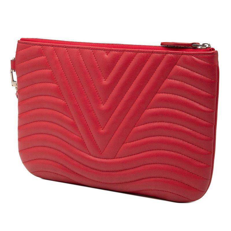 Louis Vuitton New Wave Pochette Zip Clutch Red Leather — view 2