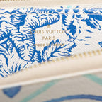 Louis Vuitton Monogram Tile Zippy Wallet Zip Around Rag White Blue Leather — view 5