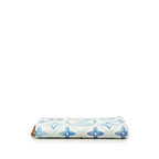 Louis Vuitton Monogram Tile Zippy Wallet Zip Around Rag White Blue Leather — view 3