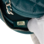 Chanel Quilted CC Logo Mini Chain Classic Shoulder Bag Green Caviar Leather — view 8
