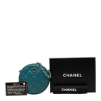 Chanel Quilted CC Logo Mini Chain Classic Shoulder Bag Green Caviar Leather — view 9