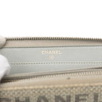 Chanel Deauville Line Zip Around Wallet Gray Tweed — view 8