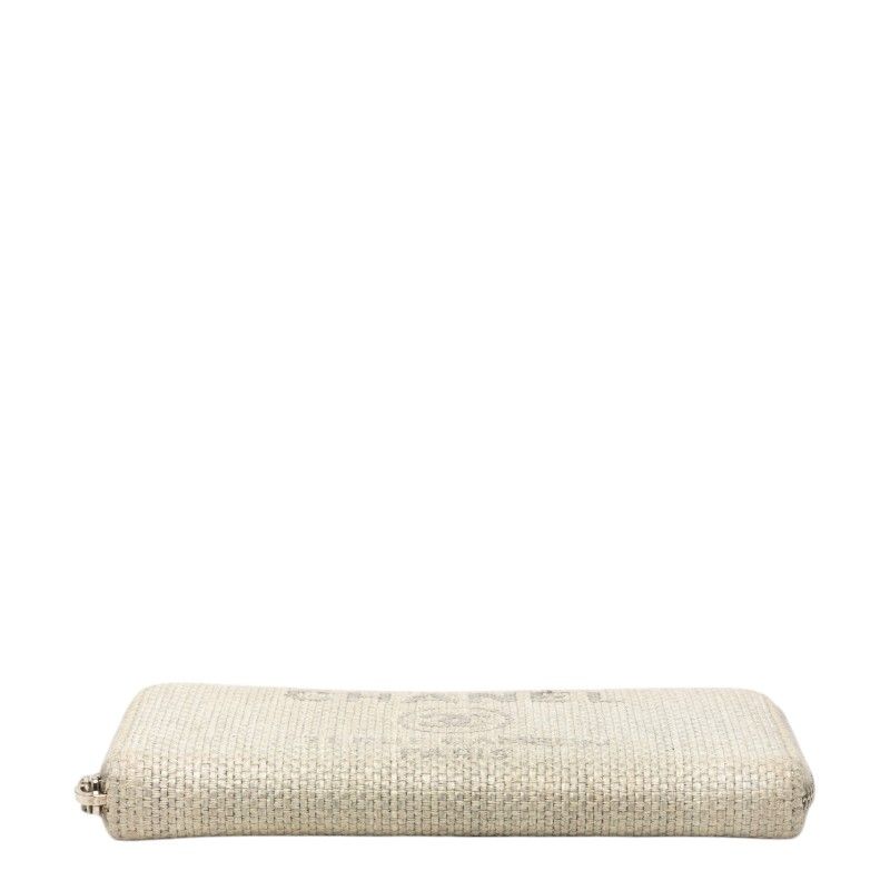 Chanel Deauville Line Zip Around Wallet Gray Tweed — view 3
