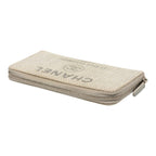 Chanel Deauville Line Zip Around Wallet Gray Tweed — view 5