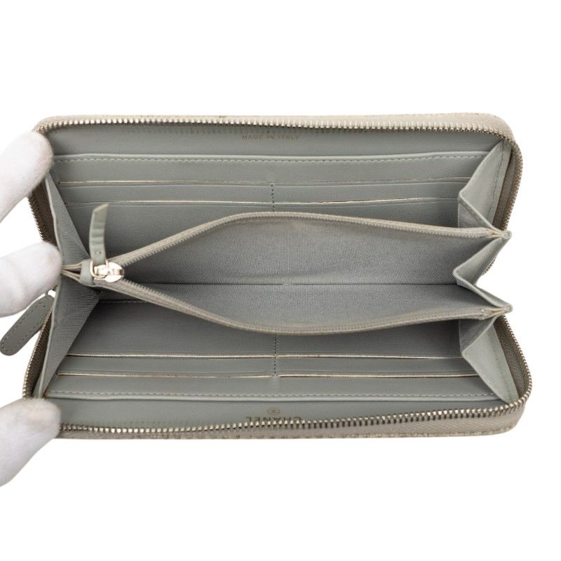 Chanel Deauville Line Zip Around Wallet Gray Tweed — view 6