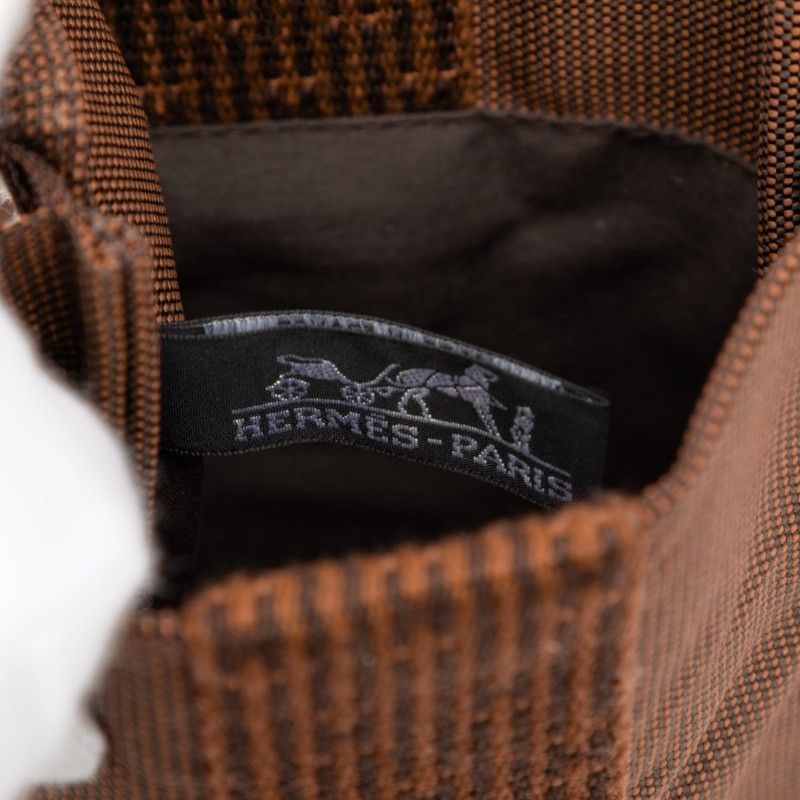 Hermes Her Line Crossbody Shoulder Bag Pochette Brown Canvas — view 7