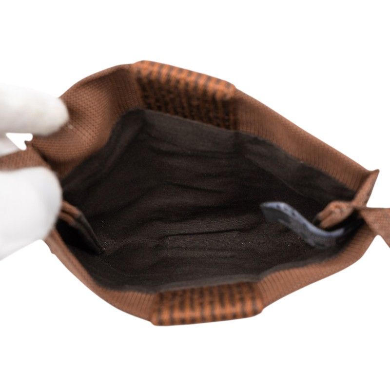 Hermes Her Line Crossbody Shoulder Bag Pochette Brown Canvas — view 6