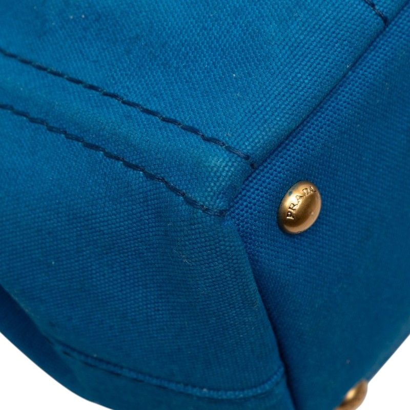 Prada Canapa 2-Way Shoulder Bag Blue Canvas — view 7