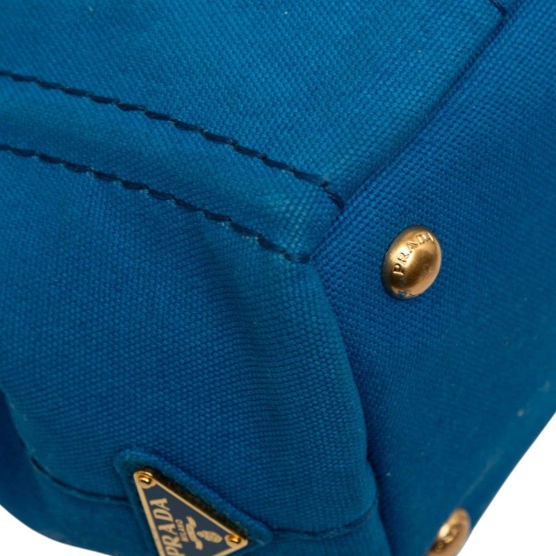 Prada Canapa 2-Way Shoulder Bag Blue Canvas — view 5