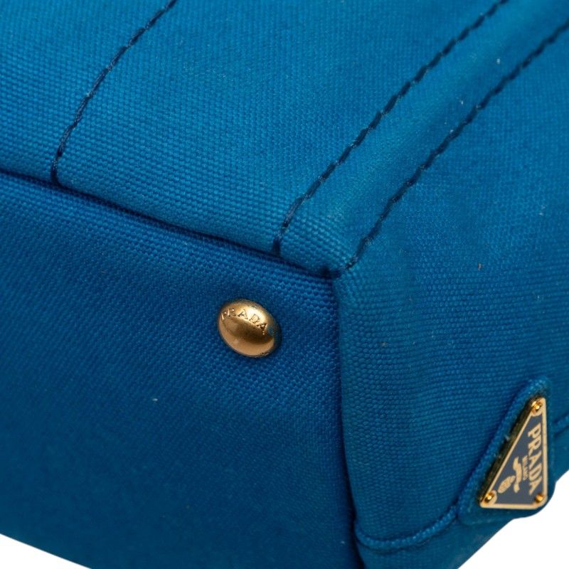 Prada Canapa 2-Way Shoulder Bag Blue Canvas — view 6