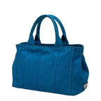 Prada Canapa 2-Way Shoulder Bag Blue Canvas — view 2