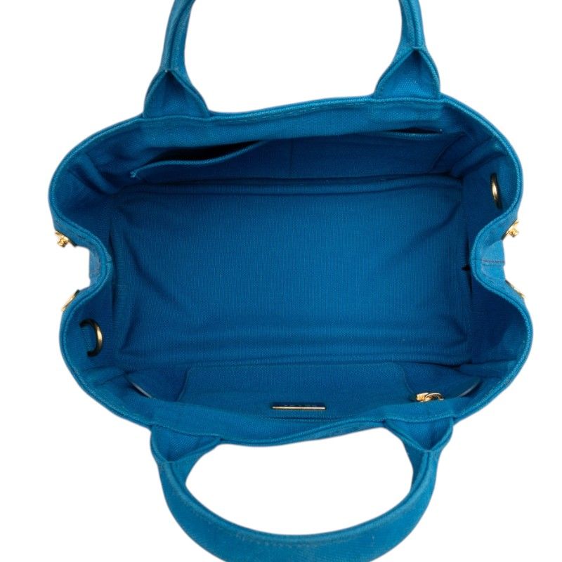Prada Canapa 2-Way Shoulder Bag Blue Canvas — view 8