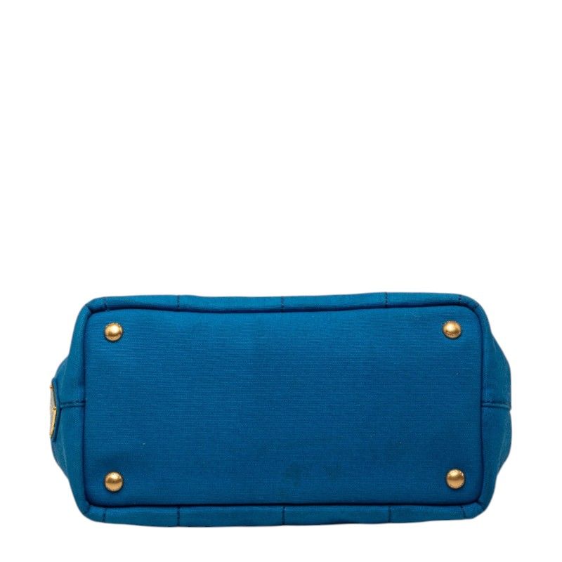 Prada Canapa 2-Way Shoulder Bag Blue Canvas — view 3