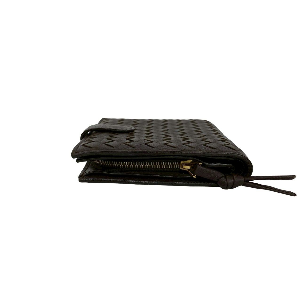 Bottega Veneta Intrecciato Leather Bifold Wallet Mini Card Case Brown — view 4