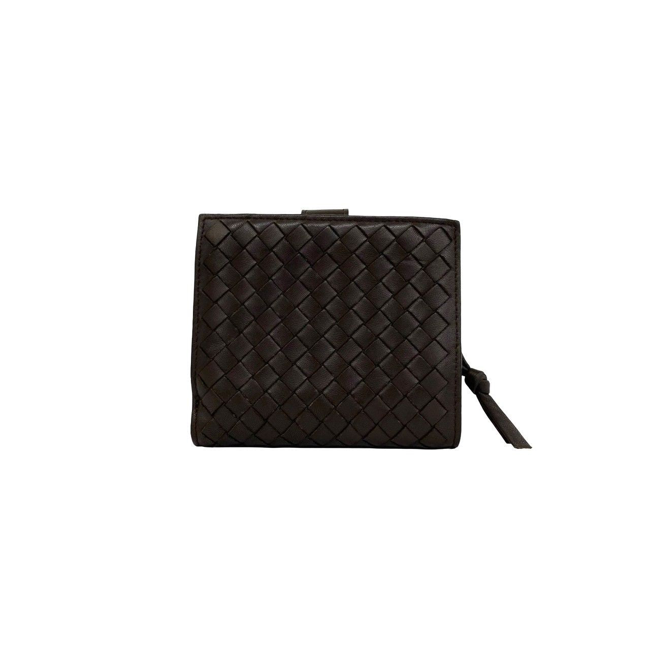 Bottega Veneta Intrecciato Leather Bifold Wallet Mini Card Case Brown — view 2