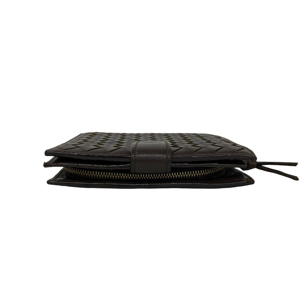 Bottega Veneta Intrecciato Leather Bifold Wallet Mini Card Case Brown — view 3