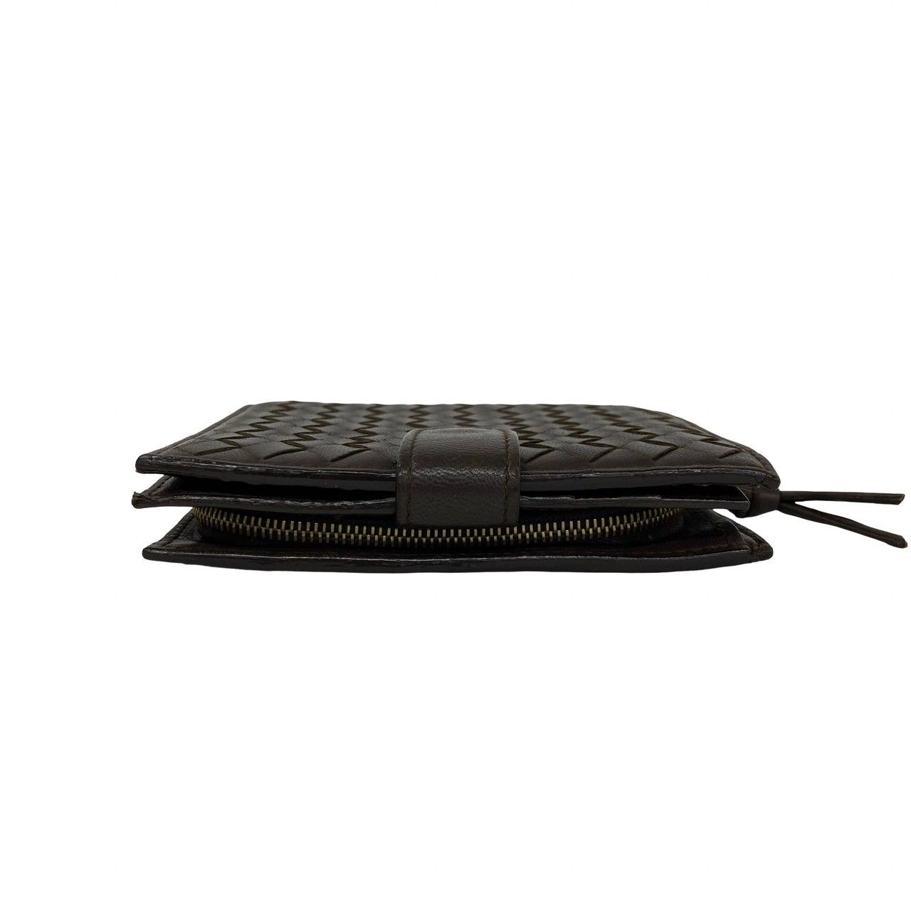 Bottega Veneta Intrecciato Leather Bifold Wallet Mini Card Case Brown — view 3