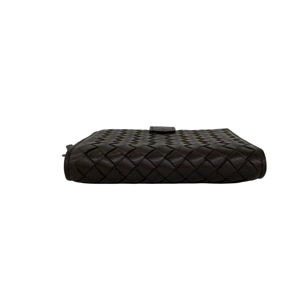 Bottega Veneta Intrecciato Leather Bifold Wallet Mini Card Case Brown — view 6