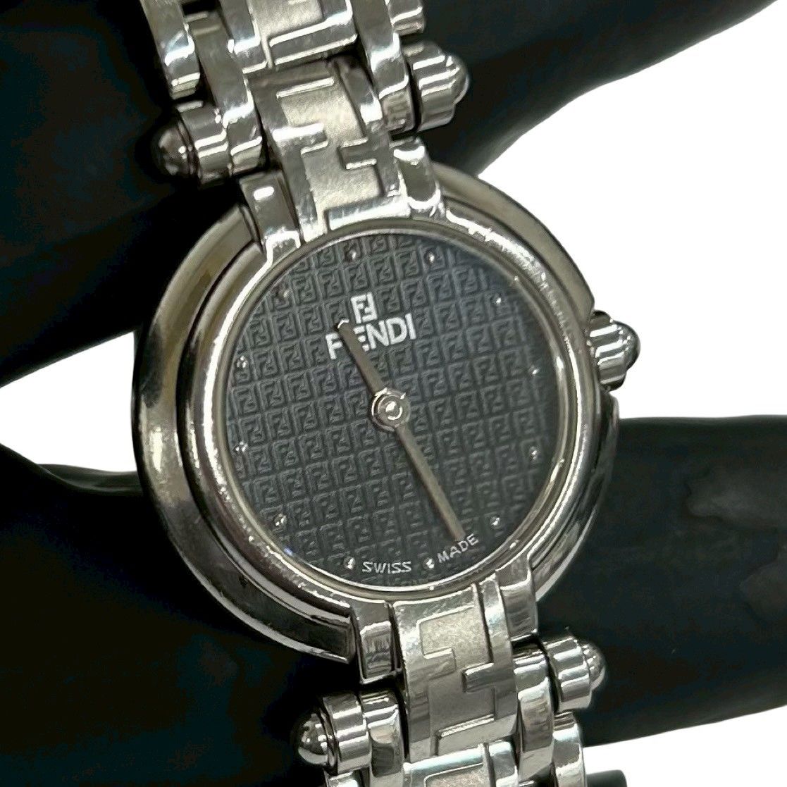 Fendi Vintage Orologi FF Logo Quartz Watch Stainless Steel Silver — view 5