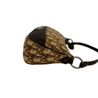Dior Vintage Trotter Pattern CD Logo Canvas Leather Handbag Brown — view 6