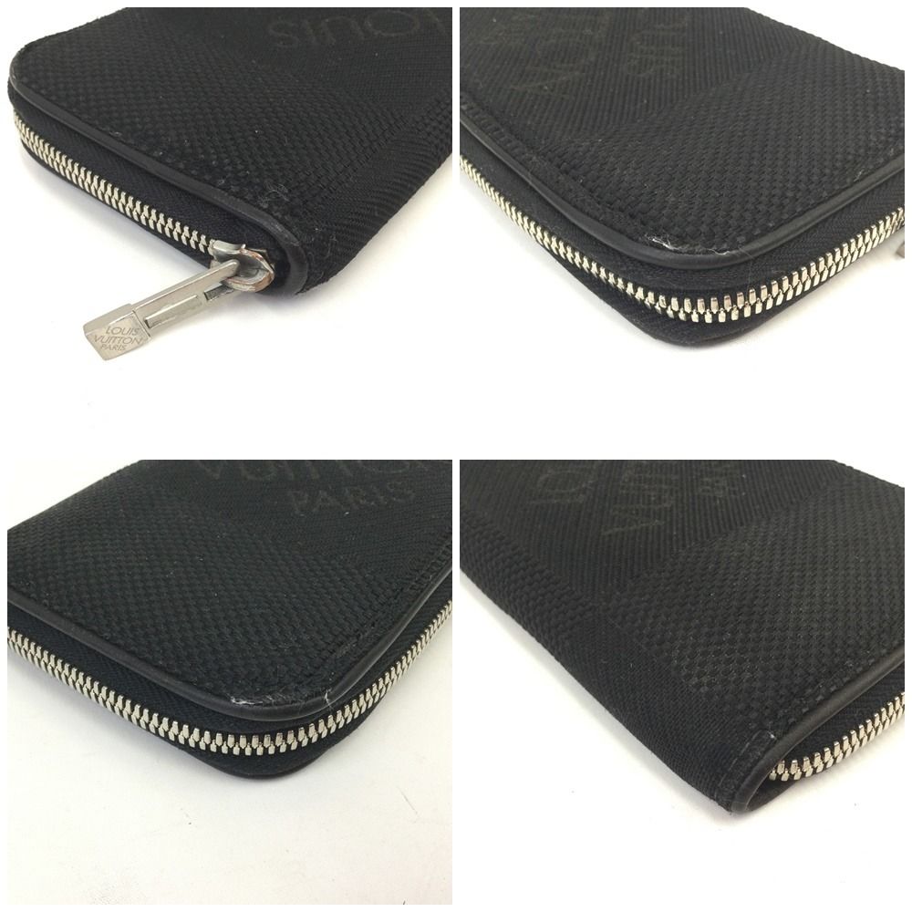 Louis Vuitton Damier Geant Portefeuille Longippe Zip Around Wallet Black — view 3