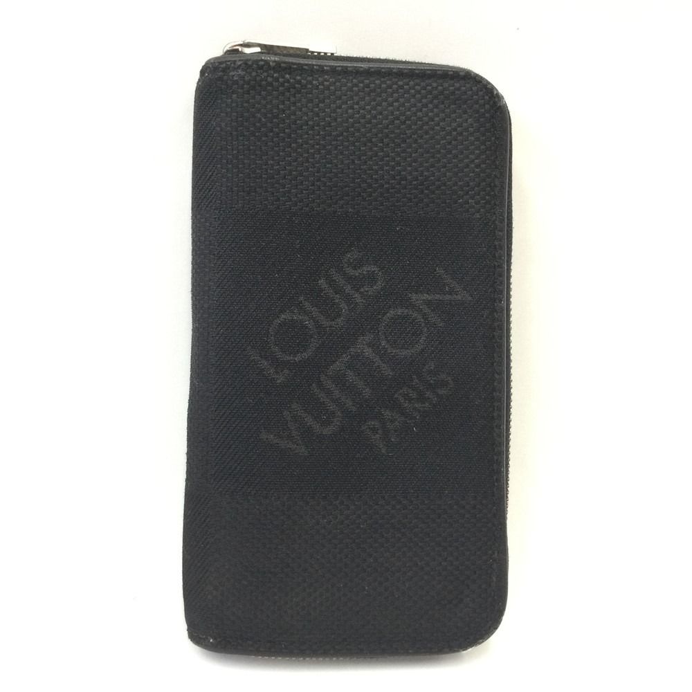 Louis Vuitton Damier Geant Portefeuille Longippe Zip Around Wallet Black