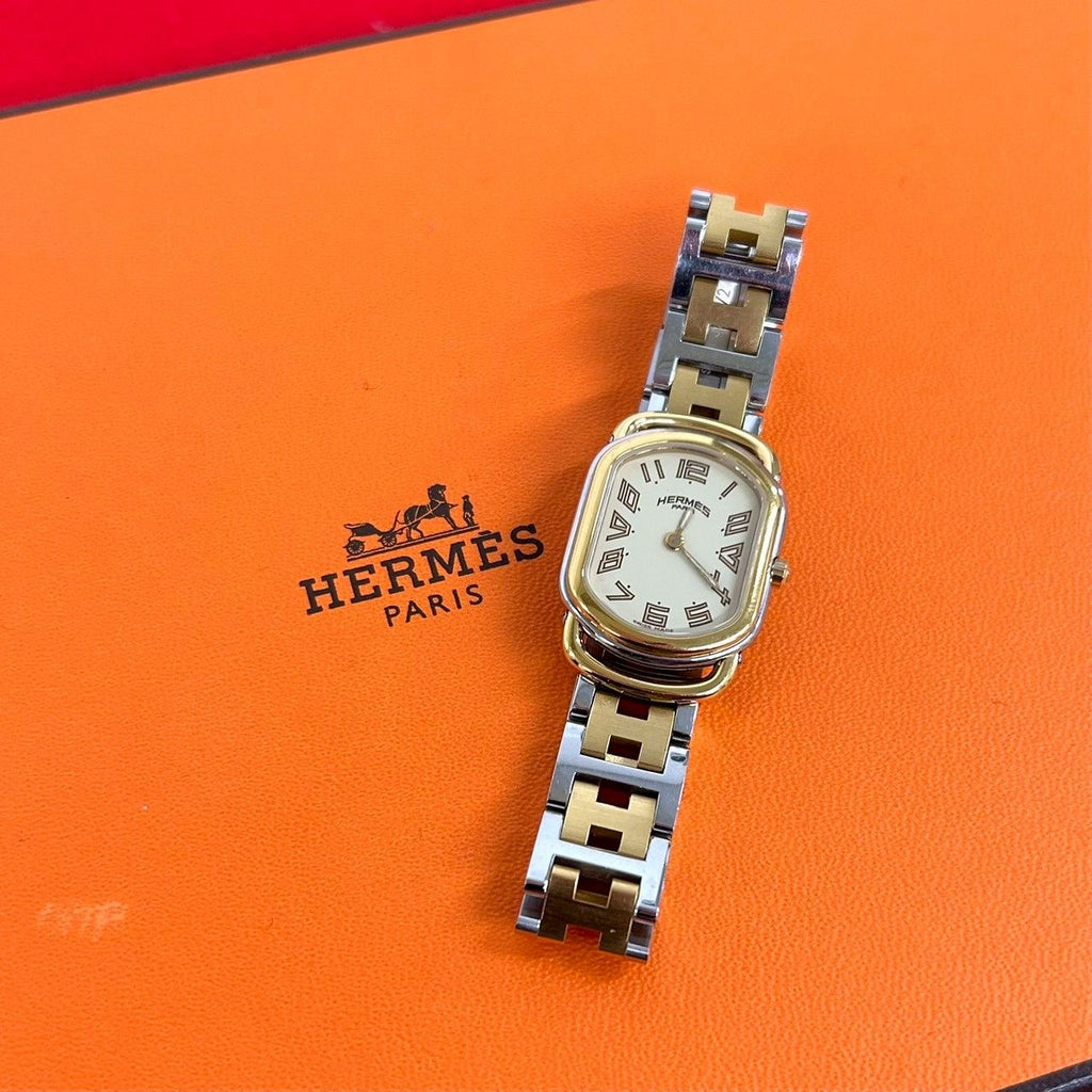 Hermes Vintage Rallye Stainless Steel Quartz Wrist Watch Silver