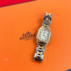 Hermes Vintage Rallye Stainless Steel Quartz Wrist Watch Silver