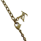 Louis Vuitton Necklace Collier Gamble Gold Blue Stone Cube Simple — view 5