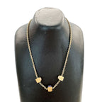 Louis Vuitton Necklace Collier Gamble Gold Blue Stone Cube Simple — view 6