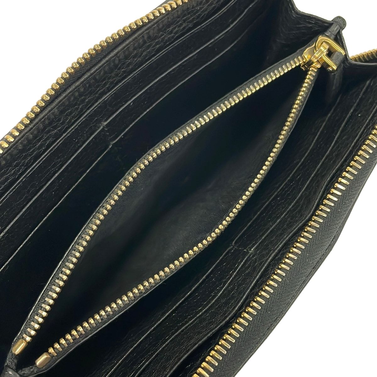 Prada Wallet Black L-shaped Zipper Leather — view 4